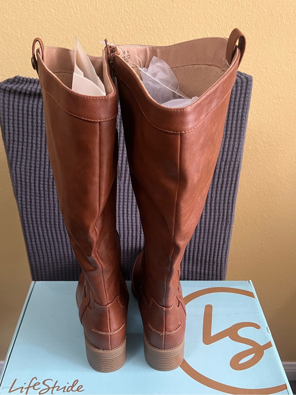 LifeStride Bridget Knee High Wide Calf Riding Boots. Walnut. Sz: 9 M. NEW. - Picture 5 of 8